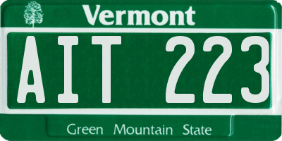 VT license plate AIT223