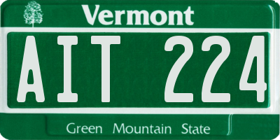 VT license plate AIT224