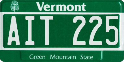 VT license plate AIT225