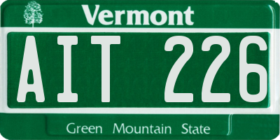 VT license plate AIT226