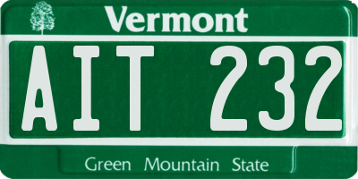 VT license plate AIT232