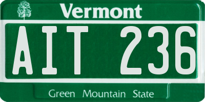 VT license plate AIT236
