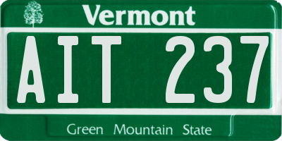 VT license plate AIT237