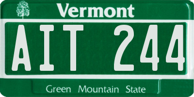 VT license plate AIT244