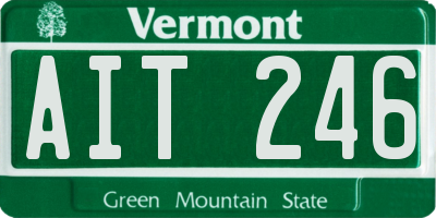 VT license plate AIT246