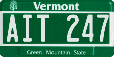 VT license plate AIT247