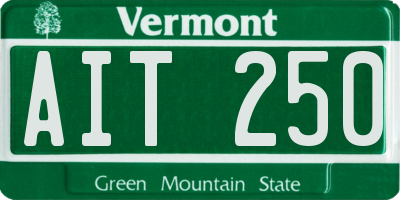 VT license plate AIT250