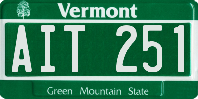 VT license plate AIT251