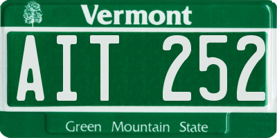 VT license plate AIT252