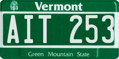 VT license plate AIT253