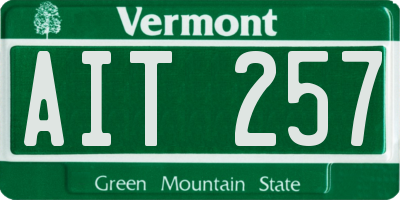 VT license plate AIT257