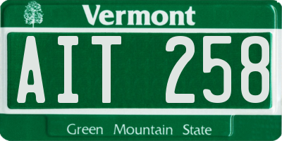 VT license plate AIT258
