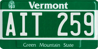 VT license plate AIT259