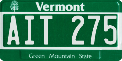 VT license plate AIT275