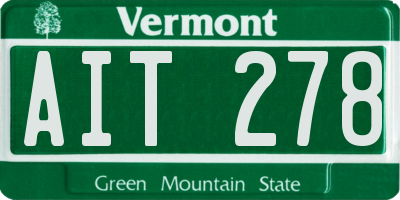 VT license plate AIT278