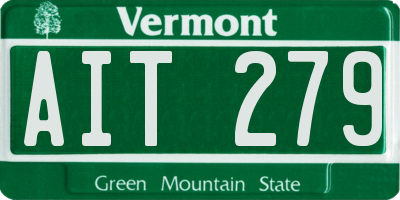 VT license plate AIT279