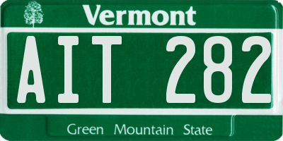 VT license plate AIT282