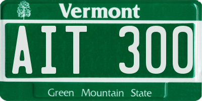 VT license plate AIT300