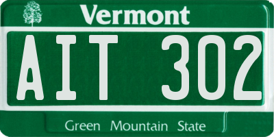 VT license plate AIT302