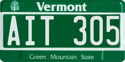 VT license plate AIT305