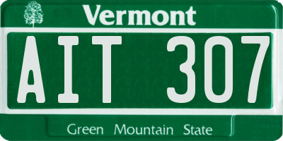 VT license plate AIT307