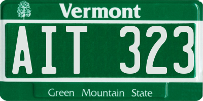 VT license plate AIT323