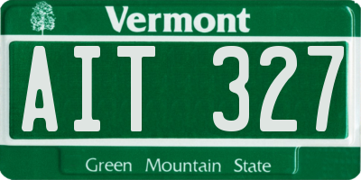 VT license plate AIT327