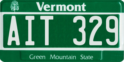 VT license plate AIT329