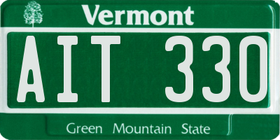 VT license plate AIT330