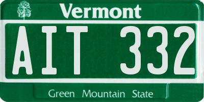 VT license plate AIT332