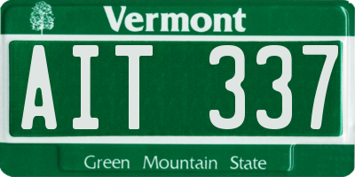 VT license plate AIT337