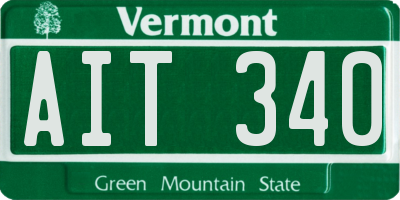 VT license plate AIT340