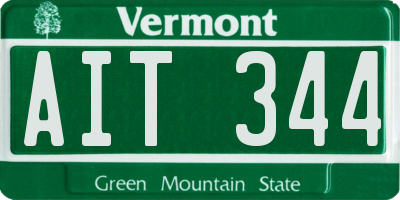 VT license plate AIT344