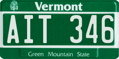 VT license plate AIT346