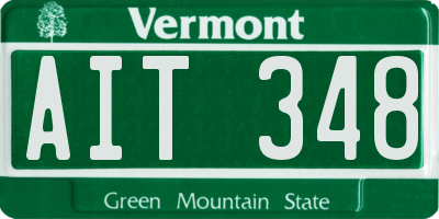 VT license plate AIT348