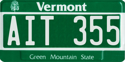 VT license plate AIT355