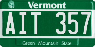 VT license plate AIT357