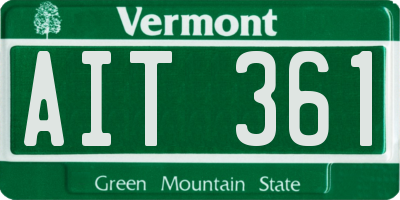 VT license plate AIT361