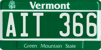 VT license plate AIT366