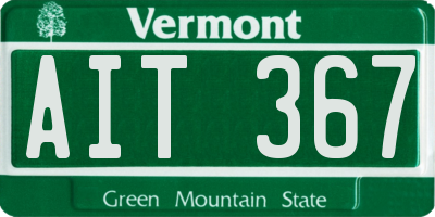 VT license plate AIT367