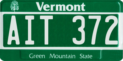 VT license plate AIT372