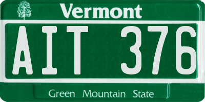 VT license plate AIT376