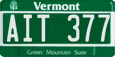 VT license plate AIT377