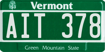 VT license plate AIT378