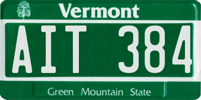 VT license plate AIT384