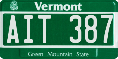 VT license plate AIT387