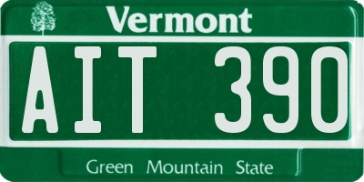 VT license plate AIT390