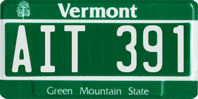 VT license plate AIT391