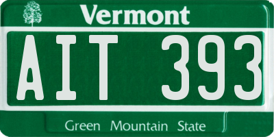 VT license plate AIT393