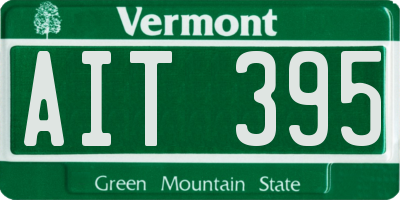 VT license plate AIT395